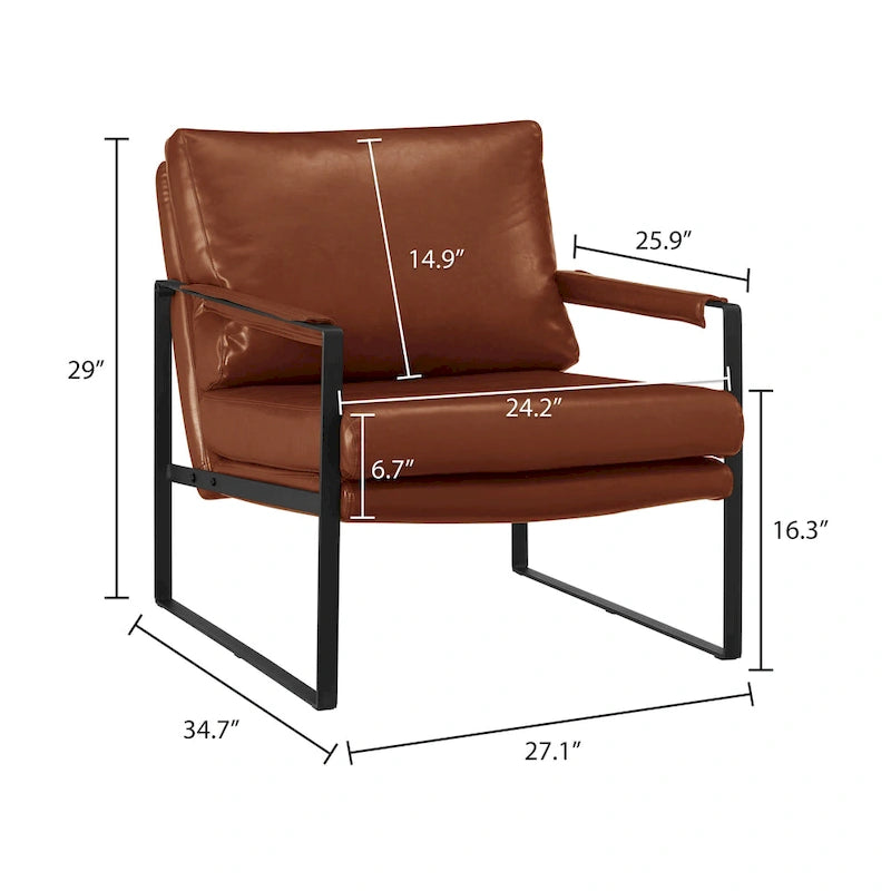 Kunstleren accentstoelen met stalen frame
