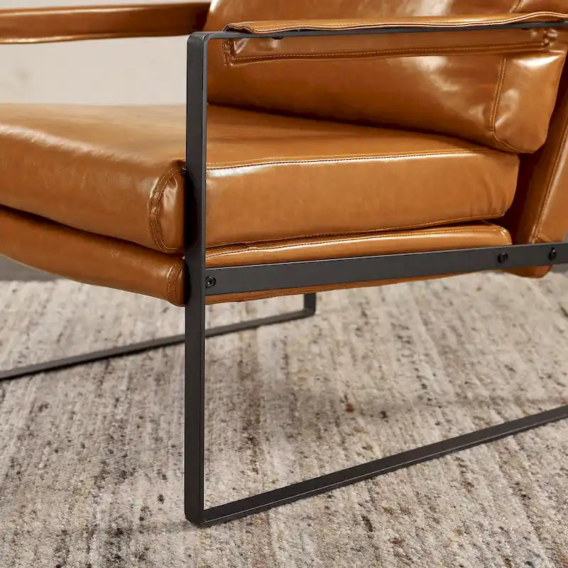 Kunstleren accentstoelen met stalen frame