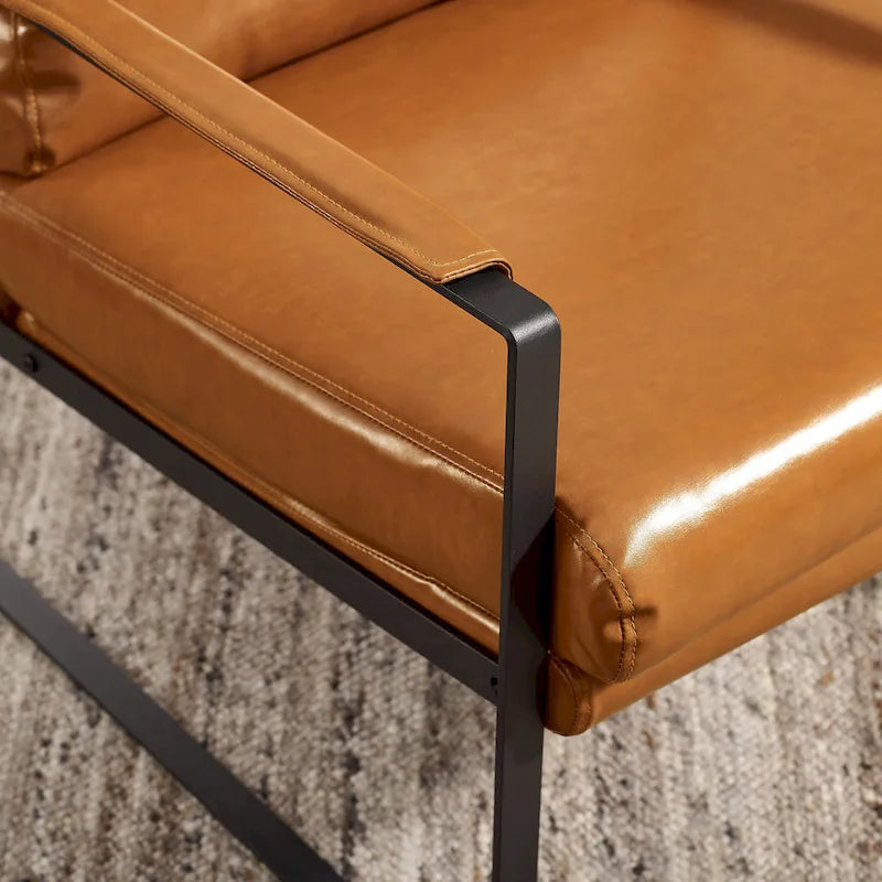 Kunstleren accentstoelen met stalen frame