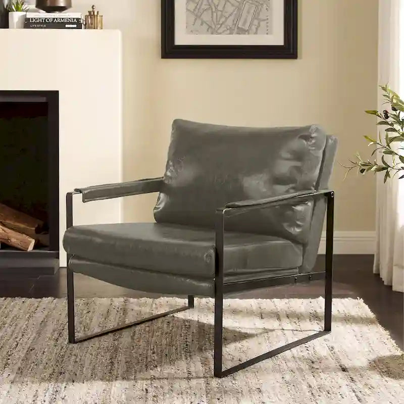 Kunstleren accentstoelen met stalen frame