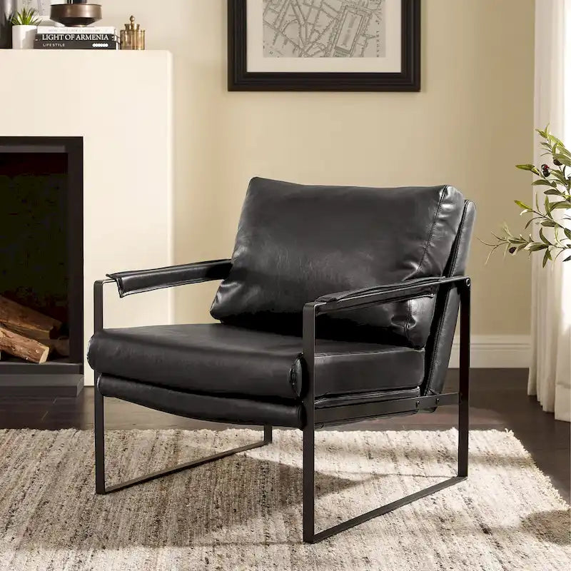 Kunstleren accentstoelen met stalen frame