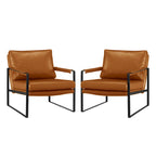 Kunstleren accentstoelen met stalen frame