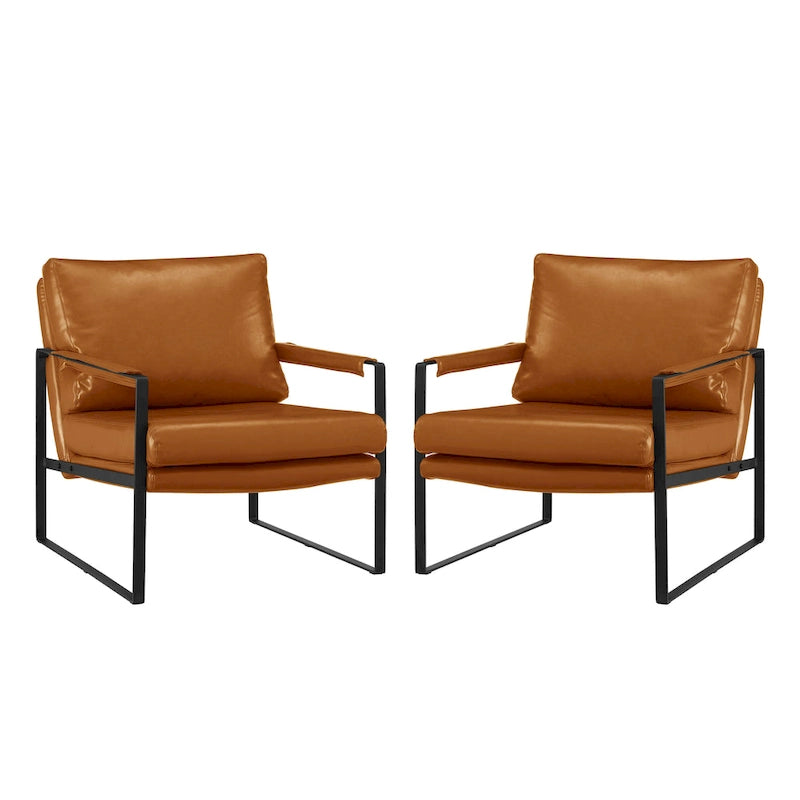 Kunstleren accentstoelen met stalen frame