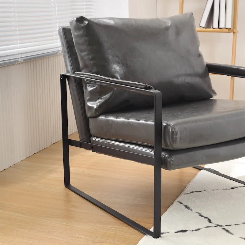 Kunstleren accentstoelen met stalen frame