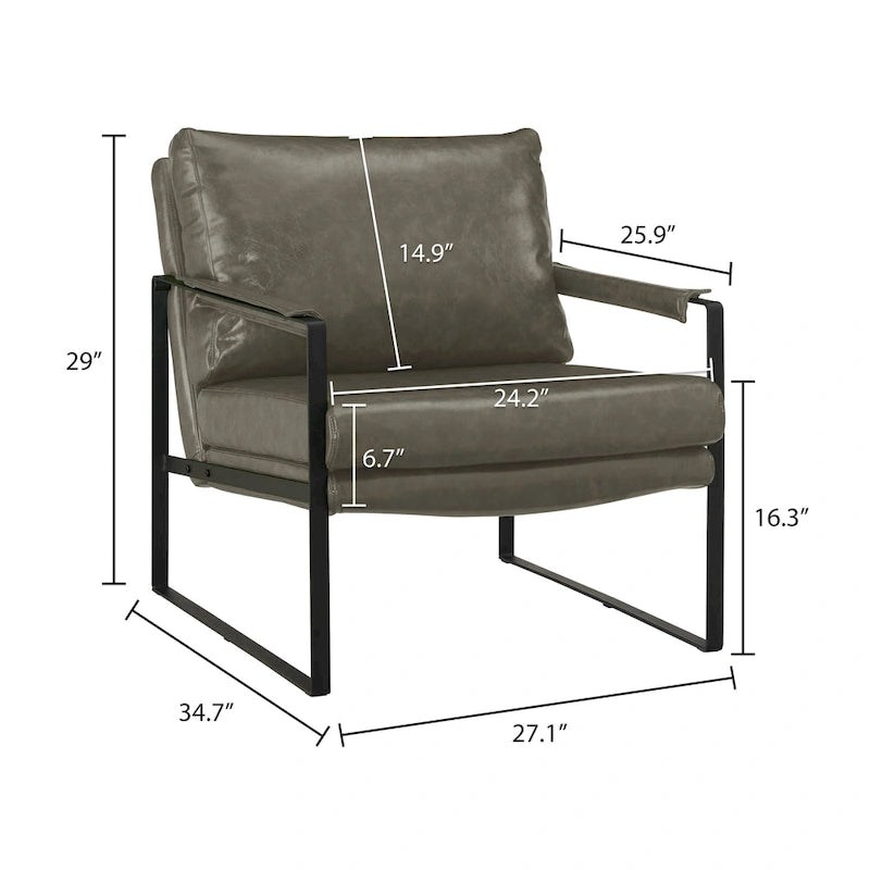 Kunstleren accentstoelen met stalen frame