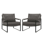 Kunstleren accentstoelen met stalen frame