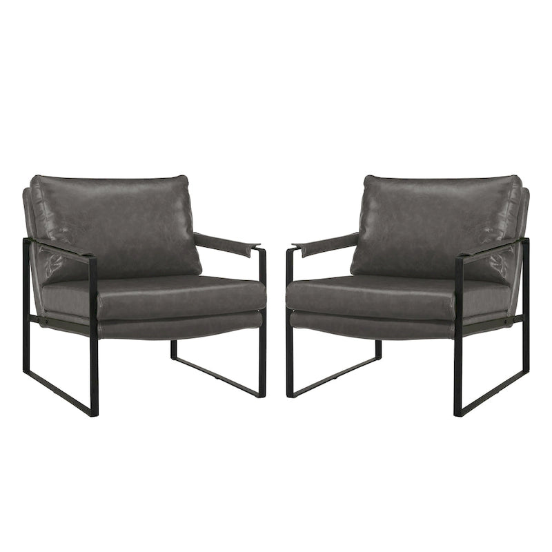 Kunstleren accentstoelen met stalen frame