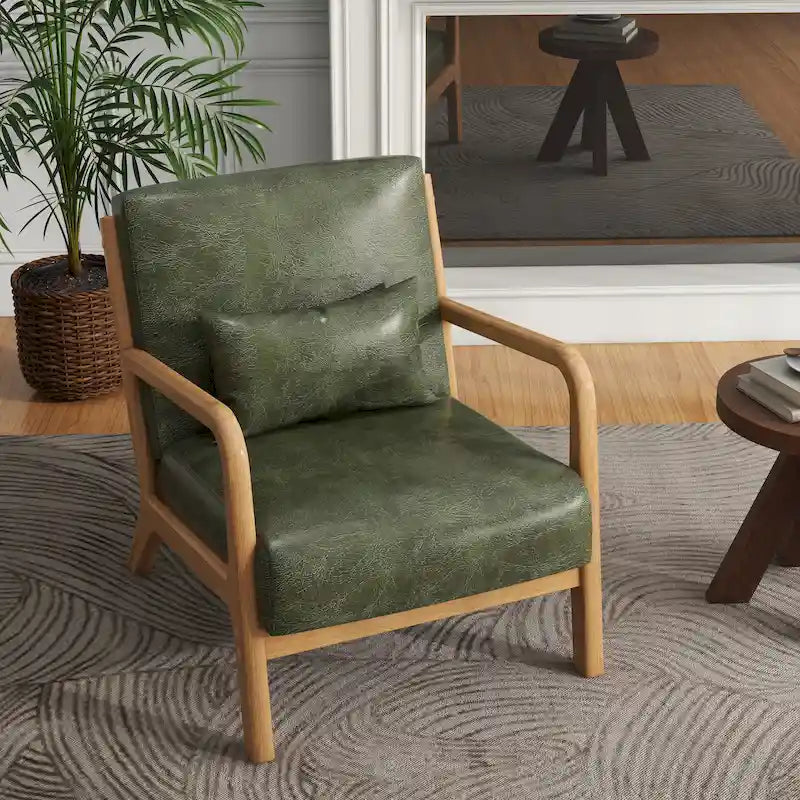 Gestoffeerde Accentstoel met Houten Frame
