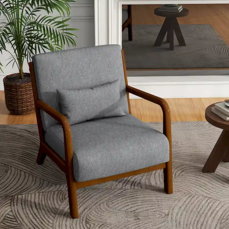 Gestoffeerde Accentstoel met Houten Frame