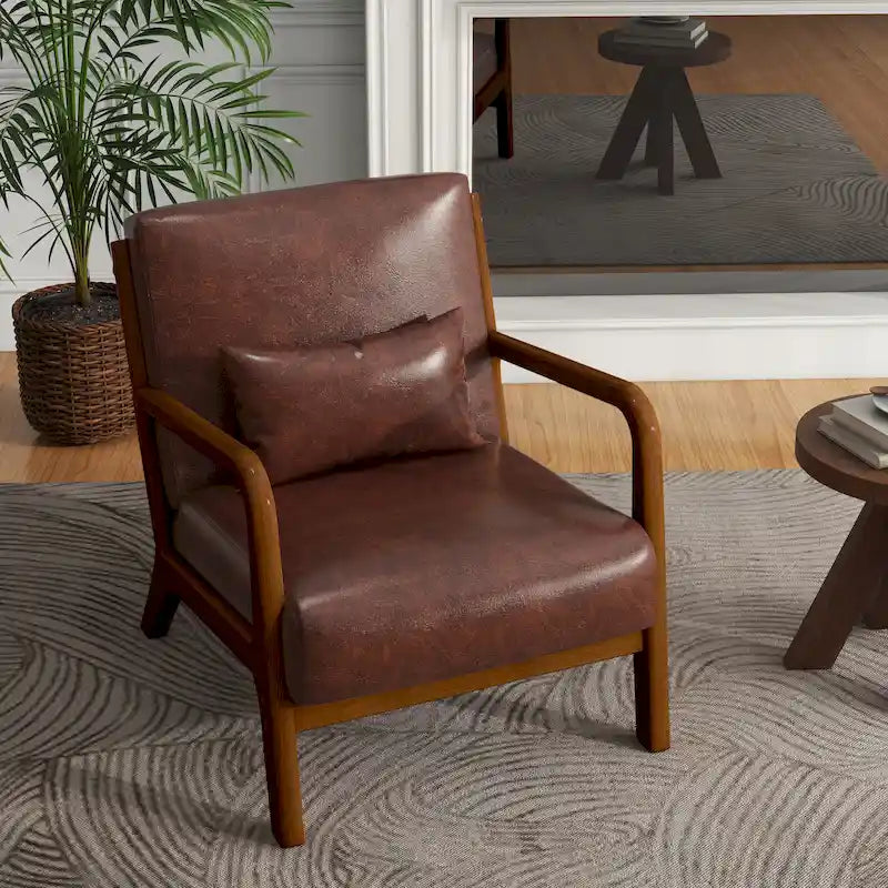 Gestoffeerde Accentstoel met Houten Frame