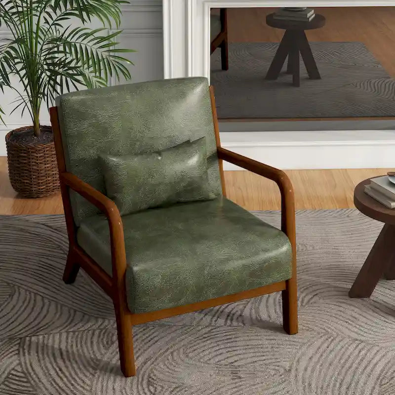 Gestoffeerde Accentstoel met Houten Frame