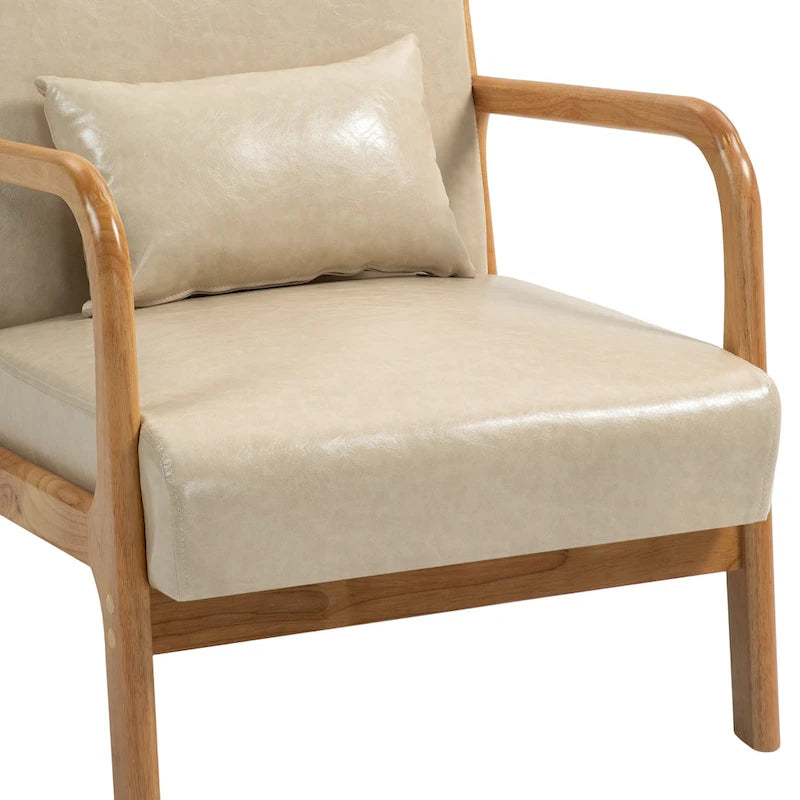 Gestoffeerde Accentstoel met Houten Frame