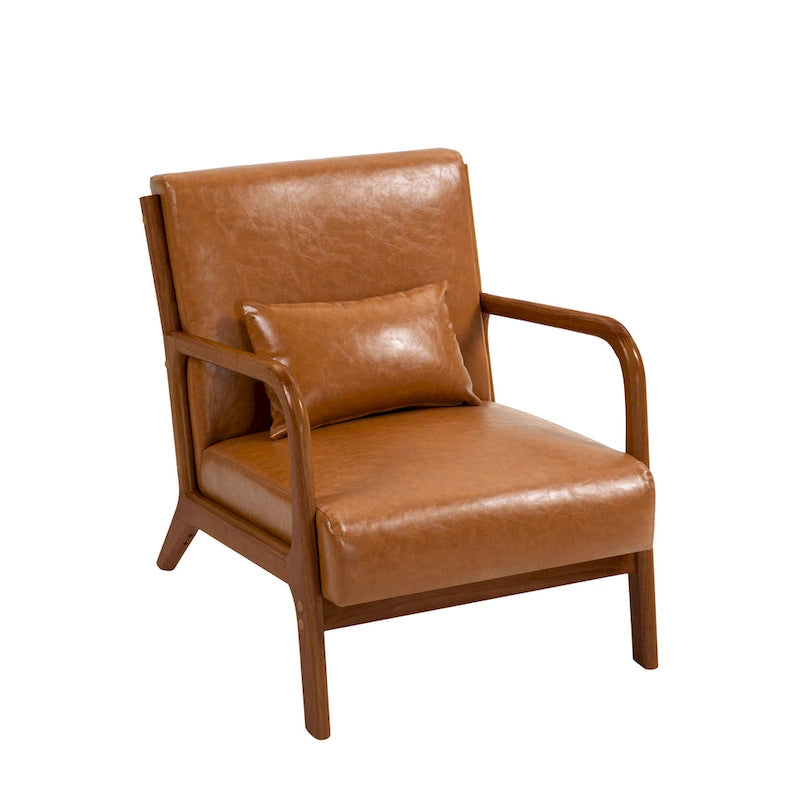 Gestoffeerde Accentstoel met Houten Frame