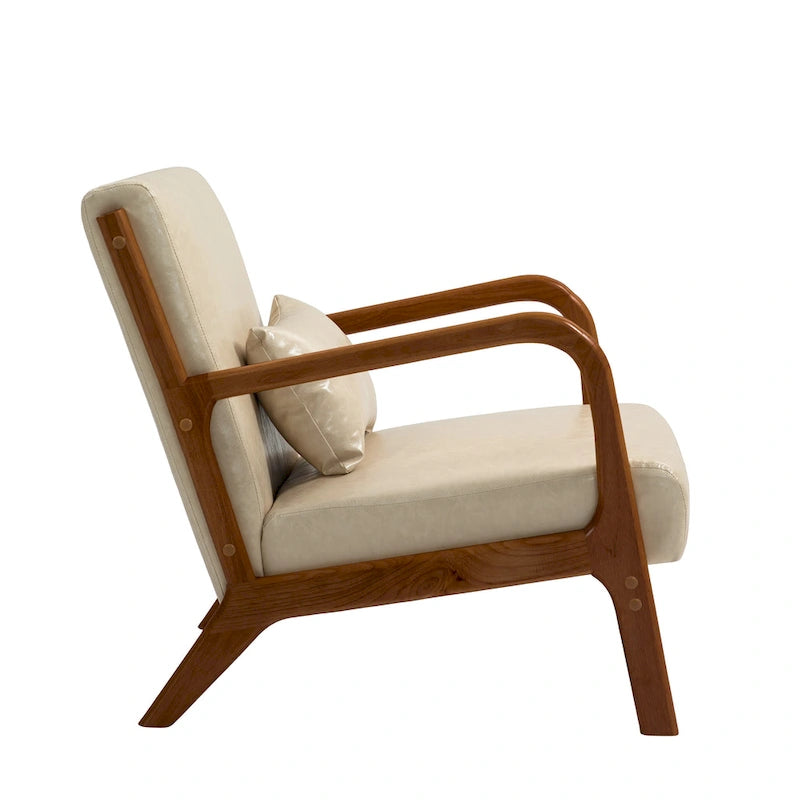 Gestoffeerde Accentstoel met Houten Frame