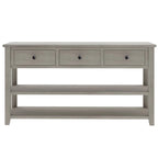 Sidetable met 3 Laden en 2 Open Planken, Grenenhouten Frame