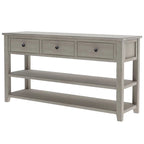 Sidetable met 3 Laden en 2 Open Planken, Grenenhouten Frame