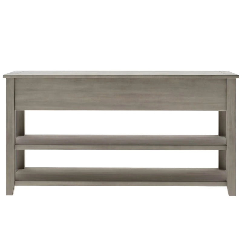 Sidetable met 3 Laden en 2 Open Planken, Grenenhouten Frame