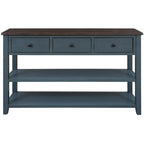 Sidetable met 3 Laden en 2 Open Planken, Grenenhouten Frame
