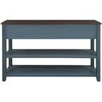 Sidetable met 3 Laden en 2 Open Planken, Grenenhouten Frame