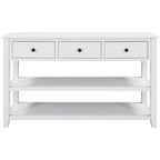 Sidetable met 3 Laden en 2 Open Planken, Grenenhouten Frame