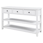 Sidetable met 3 Laden en 2 Open Planken, Grenenhouten Frame