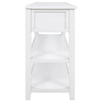 Sidetable met 3 Laden en 2 Open Planken, Grenenhouten Frame