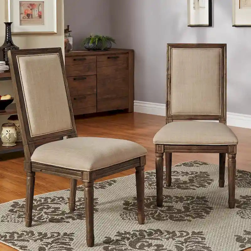 Linnen eetkamerstoelen (set van 2)