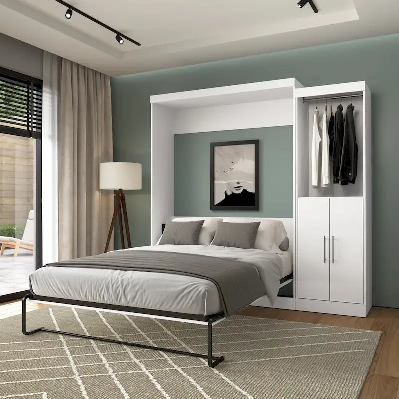 Queen Murphy Bed met Kast Organizer en Deuren (90W)