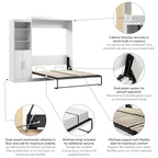 Queen Murphy Bed met Kast Organizer en Deuren (90W)