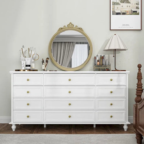 12 Drawer Closet 63 W Dresser White Chest Srorage Cabinet Lacquer