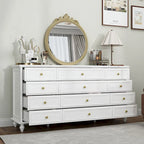12-Laden Commode met Witte Afwerking – 160 cm Brede Slaapkamerkast