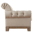 Gecapitonneerde Chesterfield loveseat met gerolde armleuningen en nagelkopaccenten
