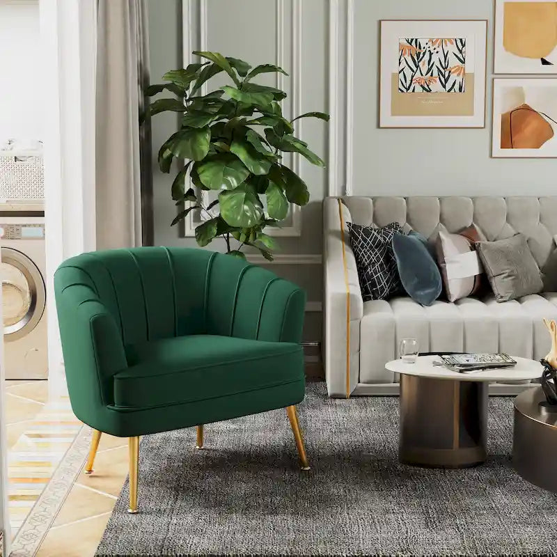 Fluwelen Fauteuil met Armleuningen