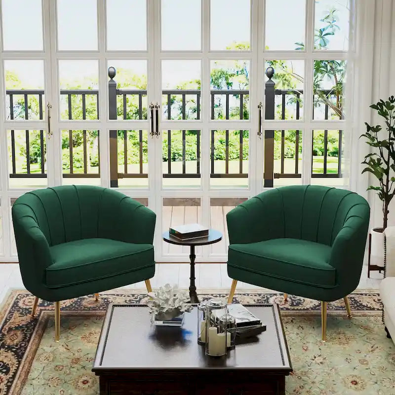 Fluwelen Fauteuil met Armleuningen