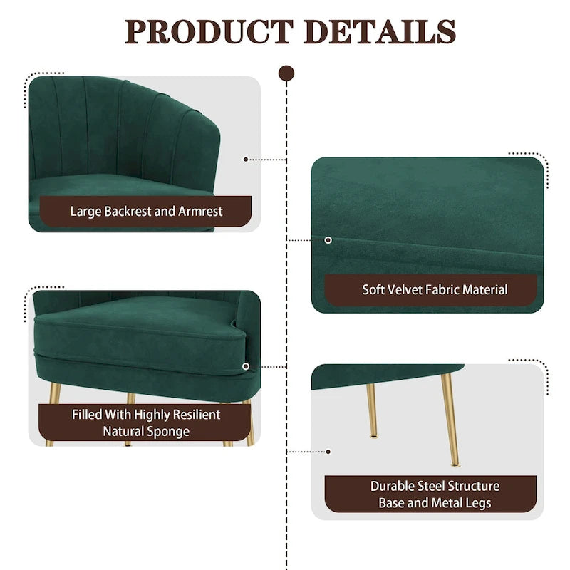 Fluwelen Fauteuil met Armleuningen