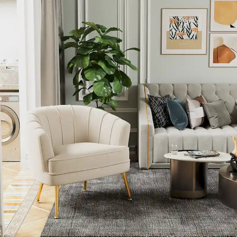 Fluwelen Fauteuil met Armleuningen