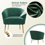 Fluwelen Fauteuil met Armleuningen