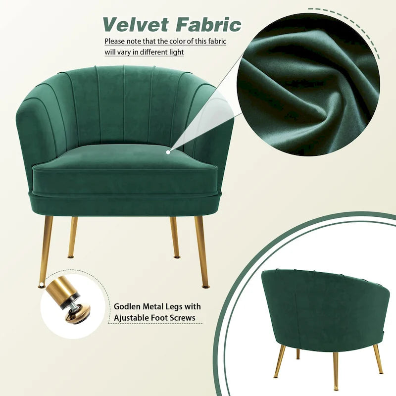 Fluwelen Fauteuil met Armleuningen