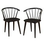 Massief houten eetkamerstoelen met spijlen (set van 2)