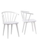 Massief houten eetkamerstoelen met spijlen (set van 2)