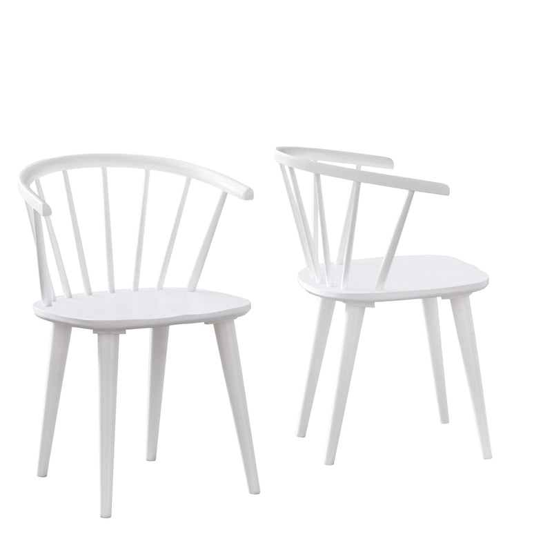 Massief houten eetkamerstoelen met spijlen (set van 2)