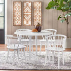 Massief houten eetkamerstoelen met spijlen (set van 2)