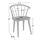 Massief houten eetkamerstoelen met spijlen (set van 2)