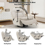 Verstelbare Draaibare Chenille Recliner met Telefoonhouder