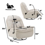 Verstelbare Draaibare Chenille Recliner met Telefoonhouder