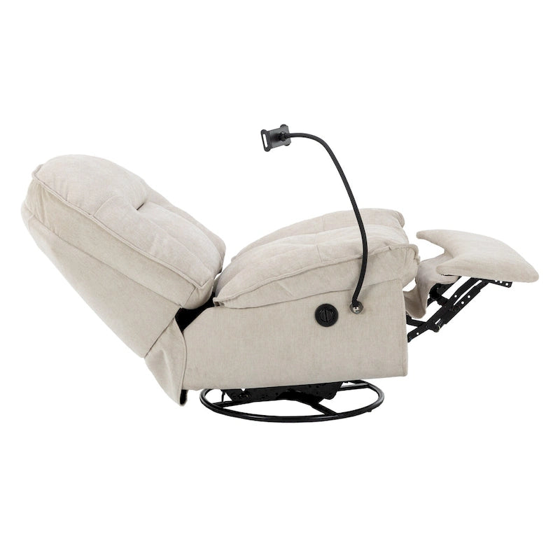 Verstelbare Draaibare Chenille Recliner met Telefoonhouder