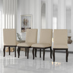 Set van 4 gestoffeerde eetkamerstoelen met nagelafwerking