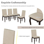 Set van 4 gestoffeerde eetkamerstoelen met nagelafwerking
