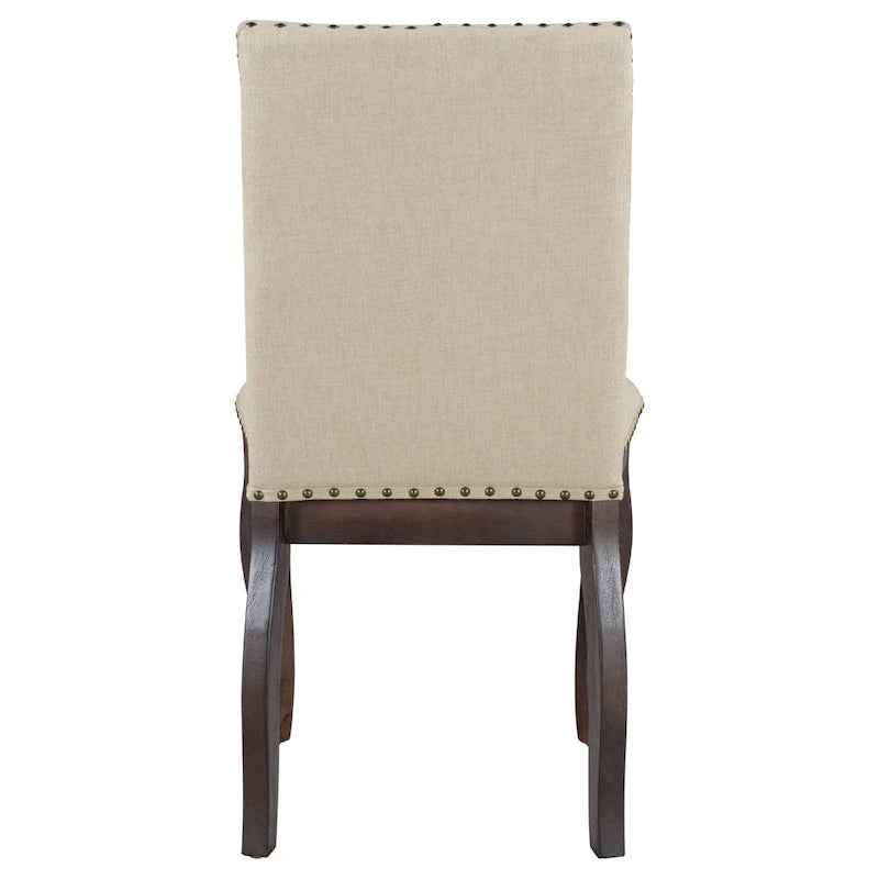 Set van 4 gestoffeerde eetkamerstoelen met nagelafwerking