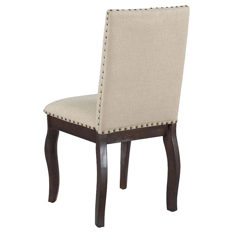 Set van 4 gestoffeerde eetkamerstoelen met nagelafwerking